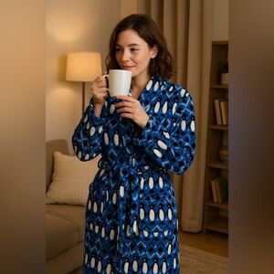 Vera Bradley‎ Penguin Hooded Robe S/M